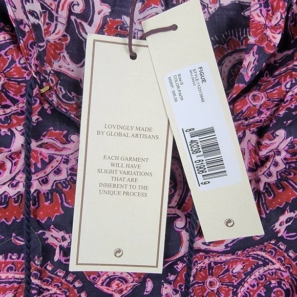 Nwt Small Figue Bria dress Paisley True Blue Fuchsia - Picture 6 of 12